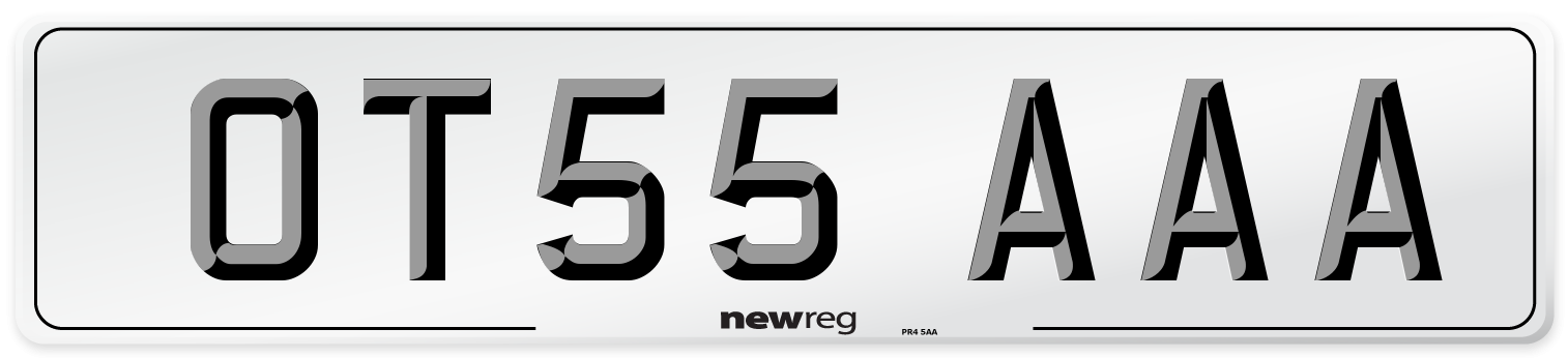 OT55 AAA Number Plate from New Reg